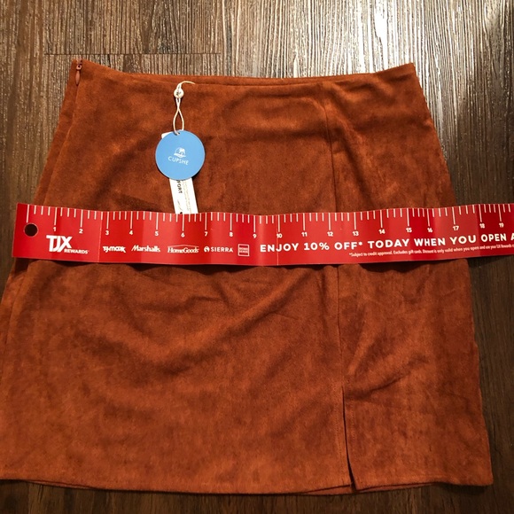 NWT Cupshe bodycon Faux light brown suede mini skirt size S - Picture 5 of 5